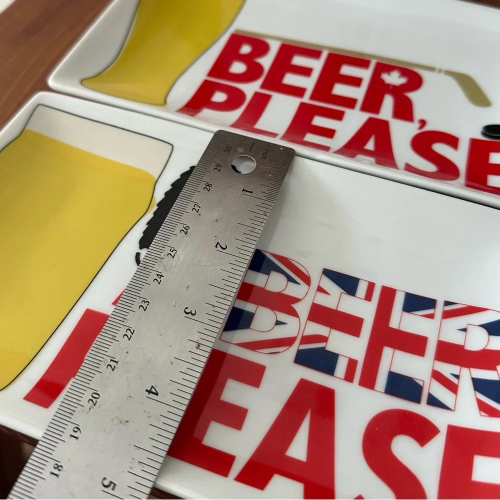 Set of 2 Crate & Barrel Beer Appetizer Plate Canada England